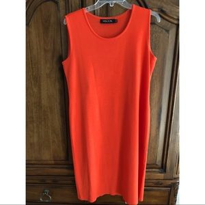 Orange Knit Shift Dress